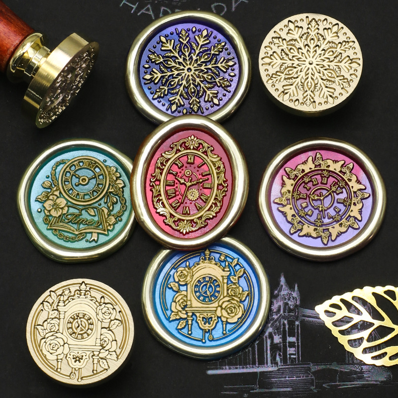 Wax Seal Stamp Set - Stempel Lilin Jam Retro Kepala Stempel
