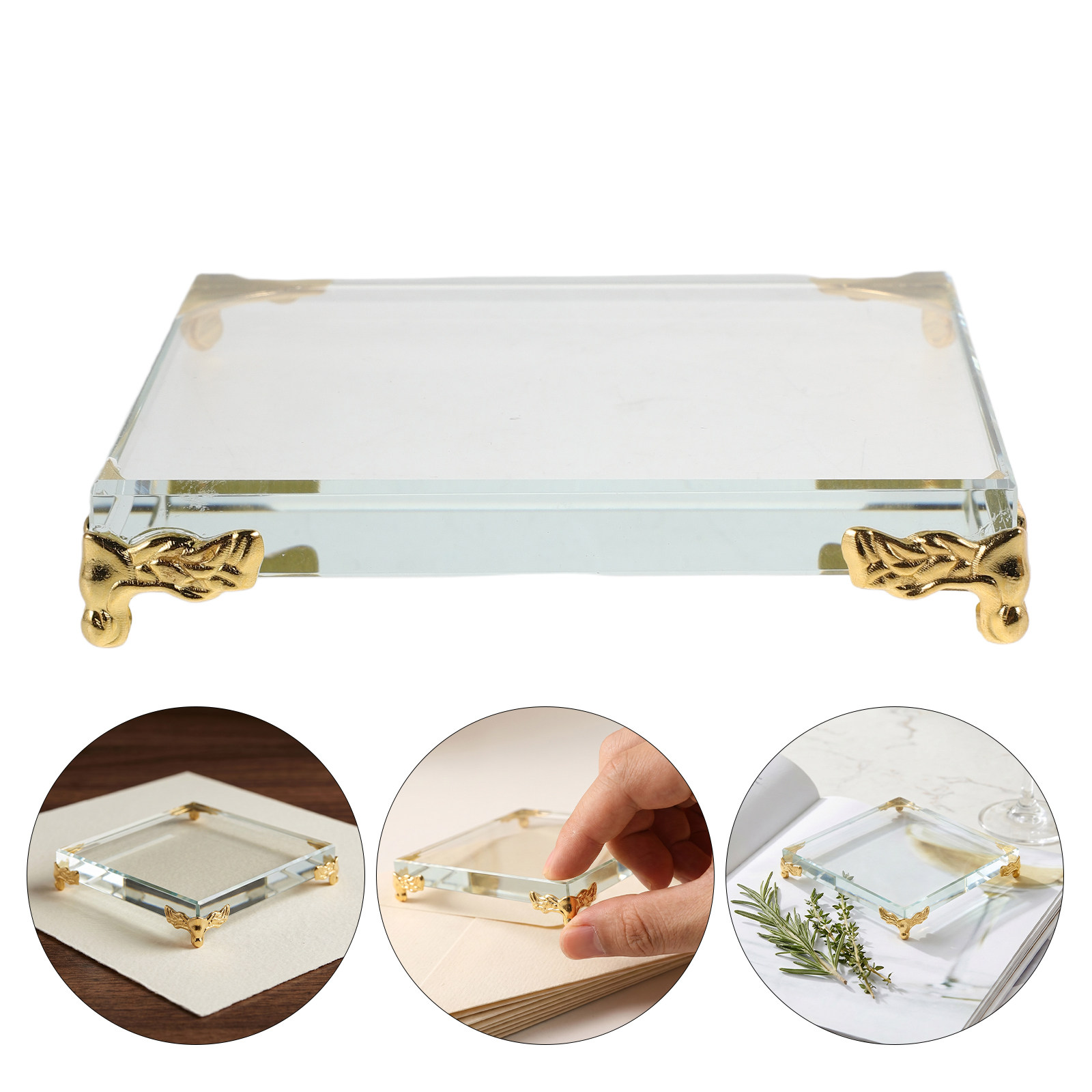 Paper Weight Crystal - Pemberat Kertas Kristal Persegi, Pemberat Kertas